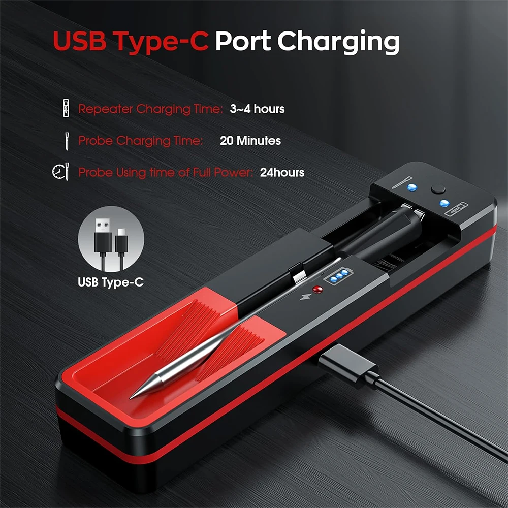 Termómetro inalámbrico para carne y alimentos, herramienta de cocina para horno, parrilla, barbacoa, bistec, Bluetooth, medidor de temperatura, accesorios para barbacoa - imagen 3