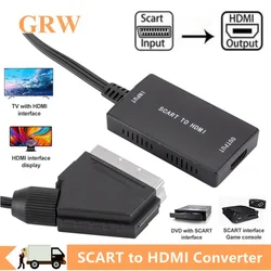 Convertidor SCART a HDMI Grwibeou con USB – Compatible Sky Box y DVD