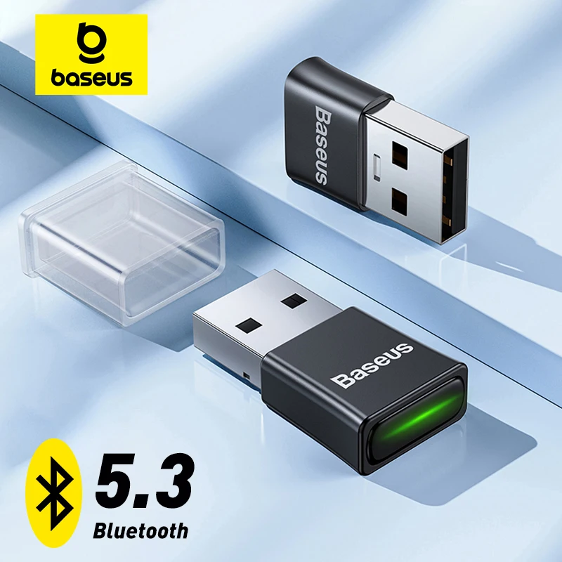Baseus USB Bluetooth Adaptador Bluetooth 5,3 Dongle Adaptador para PC portátil altavoz inalámbrico receptor de Audio transmisor USB