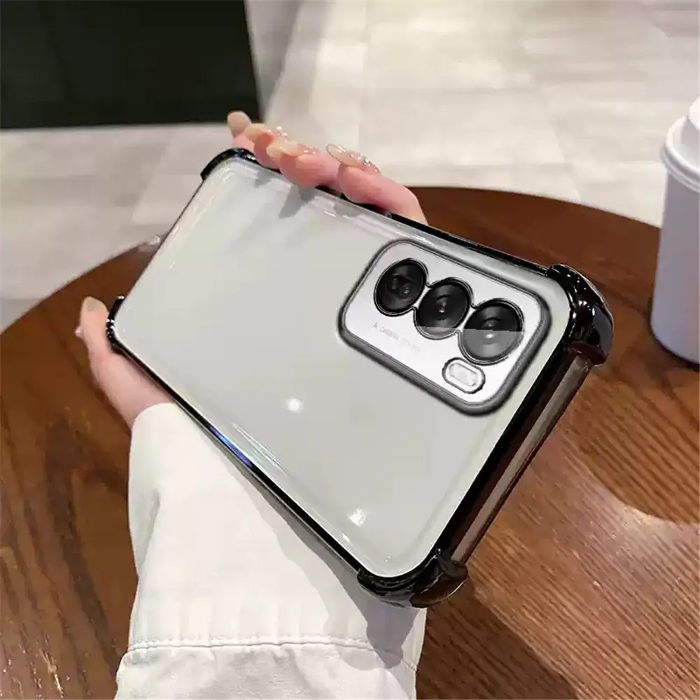 Funda de teléfono de lujo a prueba de golpes para OPPO Reno 12 Pro A16 A16S A17 A54S A53S A5 A9 2020 A36 A76 4G funda transparente de silicona suave - imagen 2
