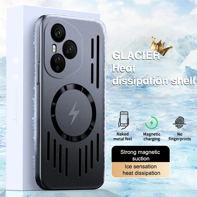 Funda magnética de disipación de calor con pintura de Metal de PC suave para HONOR 400 Pro Global X9C Smart Magic 6 7 8 Pro Lite