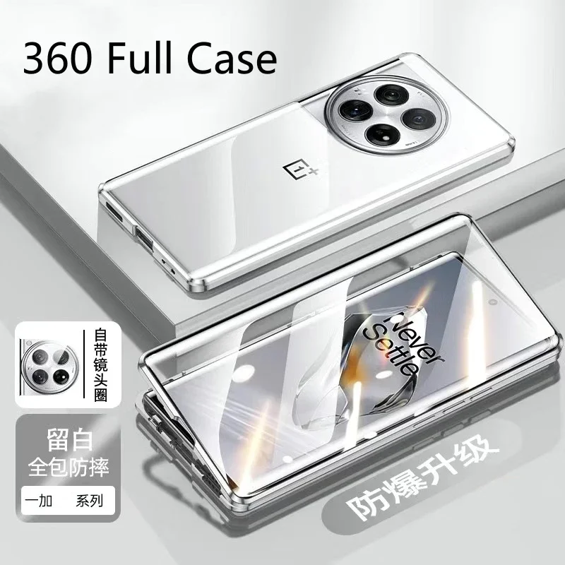 Para Oneplus 13R 13 funda de teléfono de vidrio templado de doble cara de adsorción magnética para One Plus ACE 5Pro 1 + 13R cubierta dura con marco de Metal - imagen 4