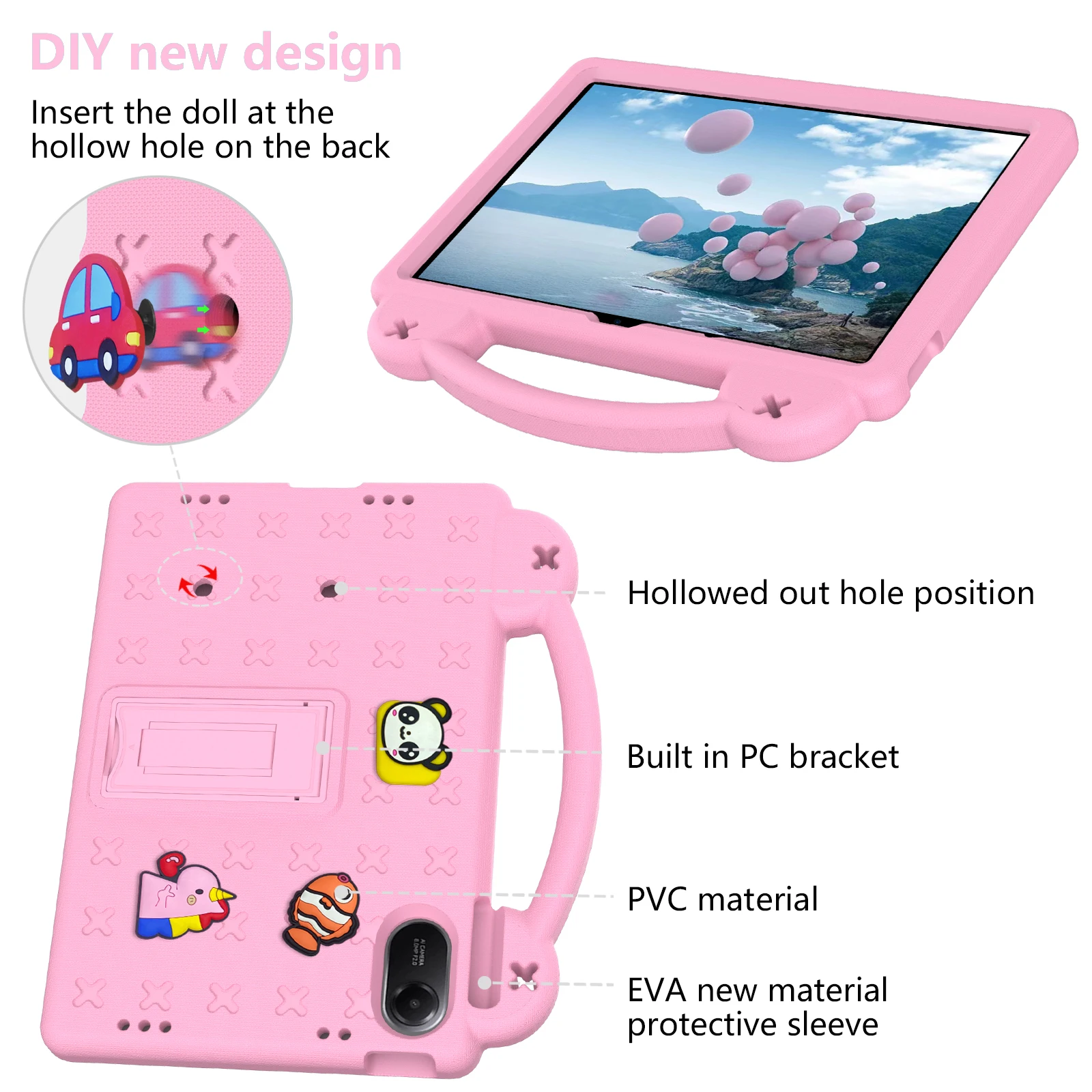 Funda EVA DIY para niños para Xiaomi Poco Pad 7 Pro Redmi Pad 2 11 "Pro 12,1" SE 11 "4G 8,7 "funda con soporte de mano portátil - imagen 5