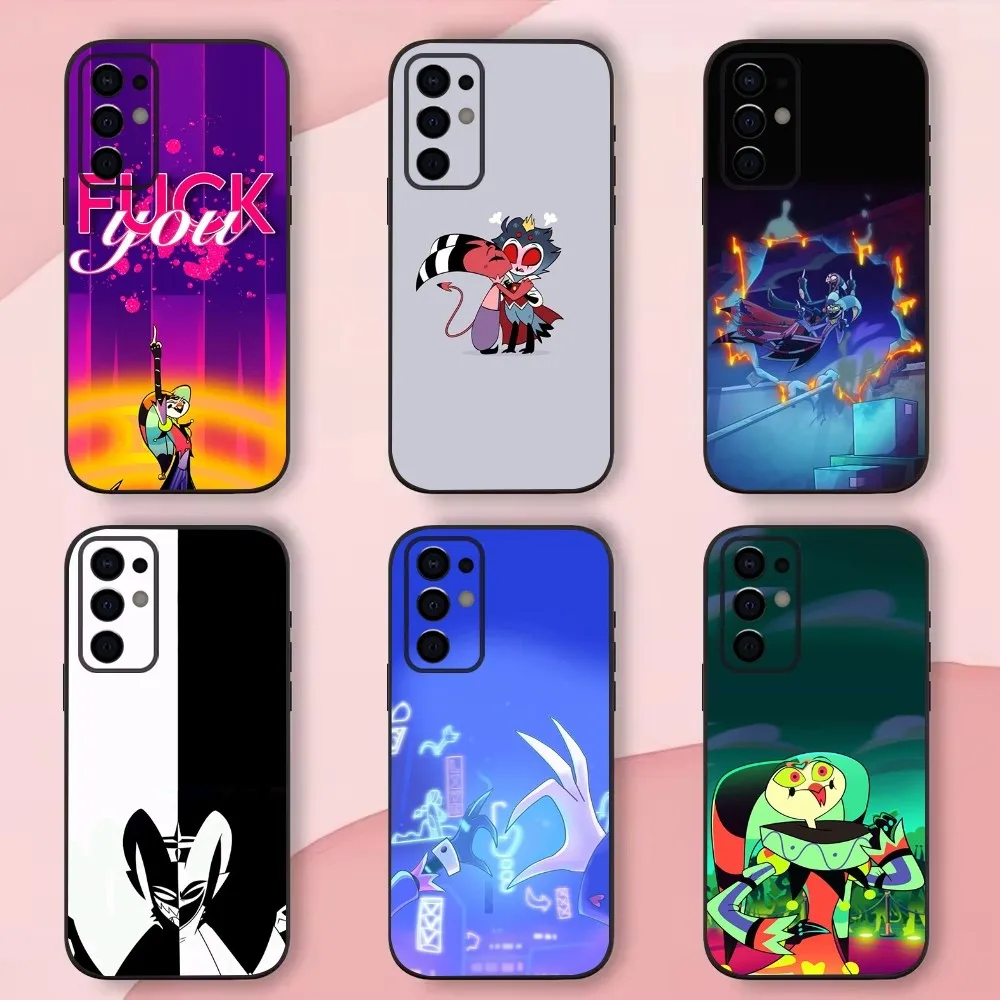 Funda de teléfono de dibujos animados de Anime para Samsung S24,S21,S22,S23,S30,Ultra,S20,Plus,Fe,Lite,Note,10,9,5G H-Helluva Boss, carcasa suave negra