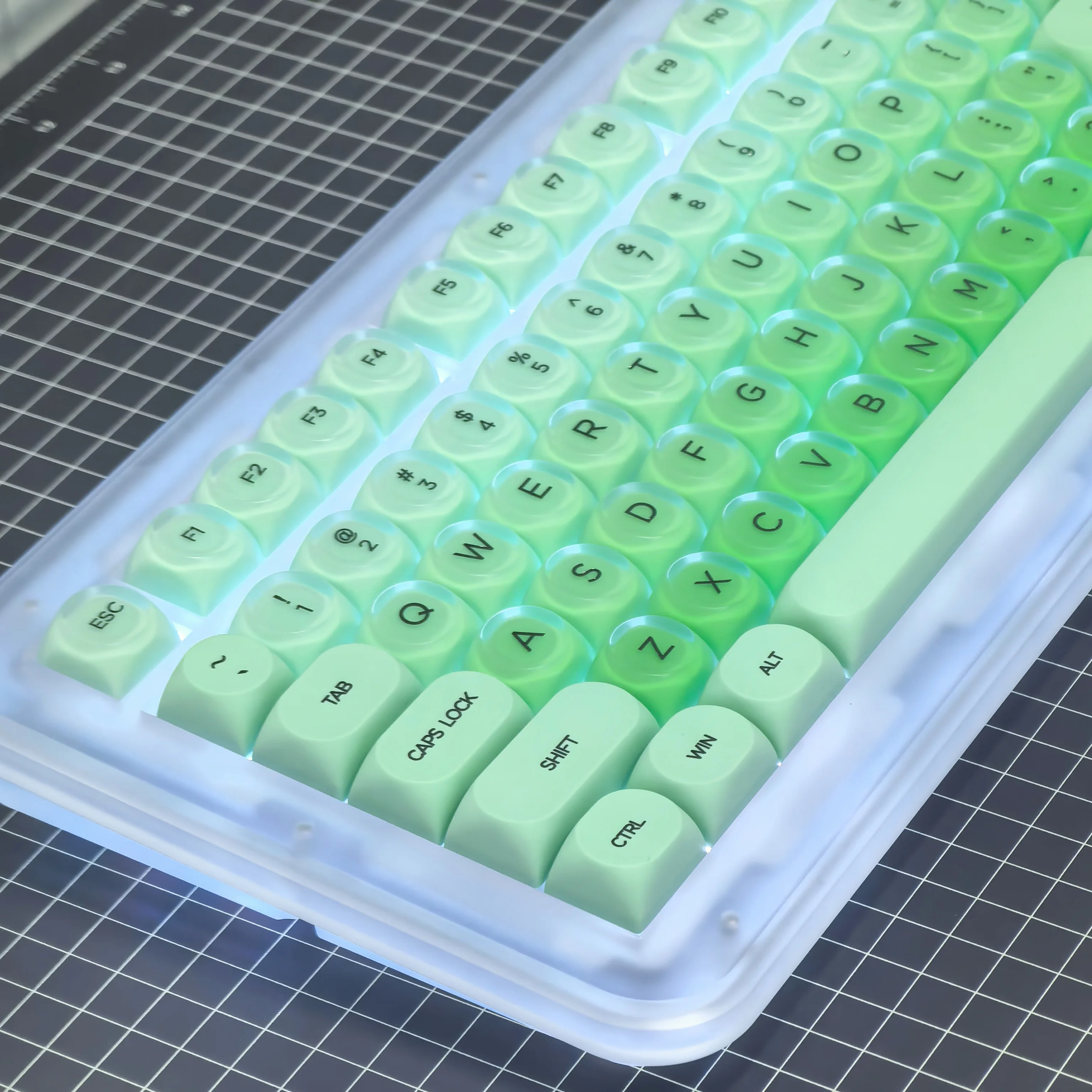 Teclas de limón verde 2025 nuevo verano pequeño estilo refrescante Pc Pbt Moa gradiente verde limón teclas personalizadas para Aula F75/F99 - imagen 3