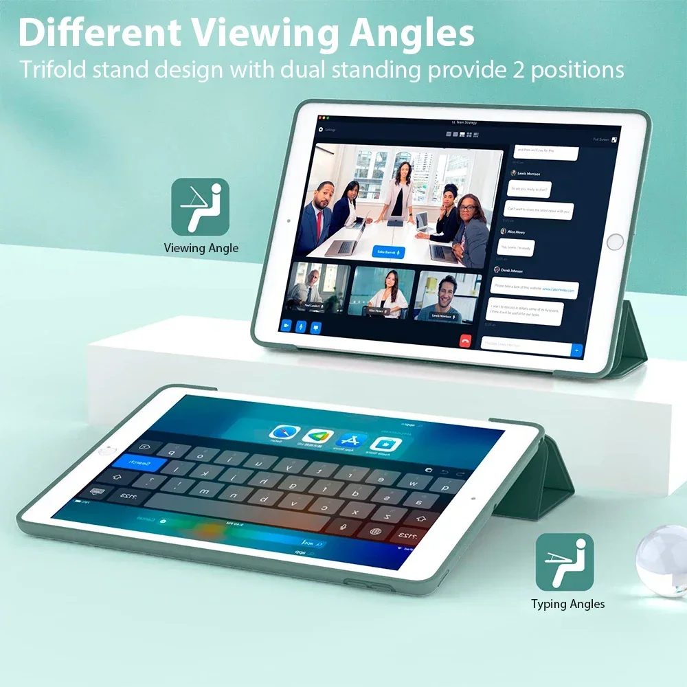 Funda tipo libro magnética inteligente para Ipad 10th Mini6 Air4 5 Pro 11 12,9 pulgadas funda para Ipad de triple pliegue accesorios para Ipad fundas para tabletas con activación automática - imagen 4