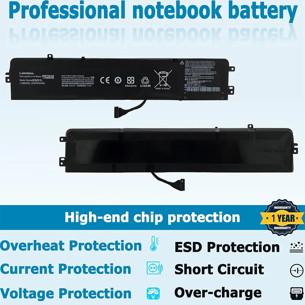 Batería de portátil L14M3P24 compatible con Lenovo IdeaPad Y700-14ISK 700-15ISK 700-17ISK Legion Y520-15IKBA Y520-15IKBM Y520-15IKBN Series L14S3P24 L16S3P24 L16M3P24 5B10H41180 5B10H41181 - imagen 4