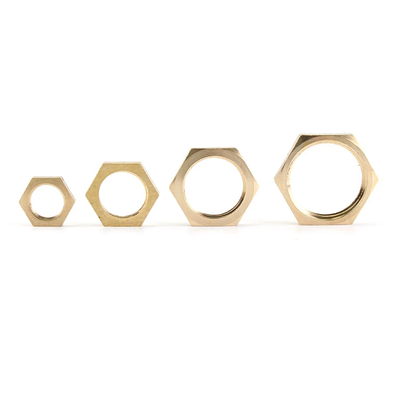 5 unids/lote 1/8 1/4 3/8 1/2 BSP rosca hembra tapa de vástago Hexagonal tuercas de bloqueo hexagonales de latón accesorio de tubería - imagen 5