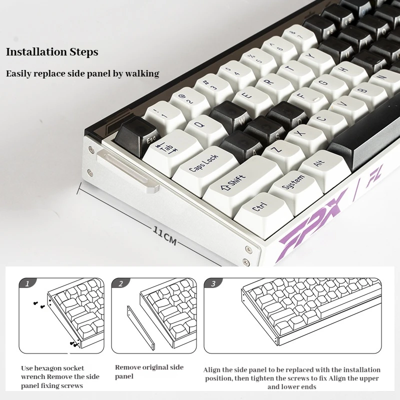 Teclado personalizado Panel lateral de aleación de aluminio hecho 68pro Ultra Real 67 Teclado mecánico personalizable con cinta anodizada - imagen 3
