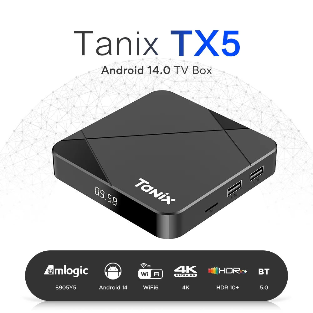 Original Tanix TX5 Android 14 AV1 Smart TV Box Amlogic S905Y5 2G/16G BT TV BOX Wifi 6 4K HD decodificador reproductor multimedia - imagen 2