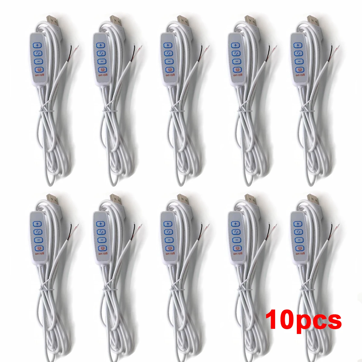 Atenuador LED de 5V CC, Cable de extensión con interruptor de encendido y apagado, adaptador para bombilla LED, puerto USB, atenuación de línea de fuente de alimentación, Color a juego