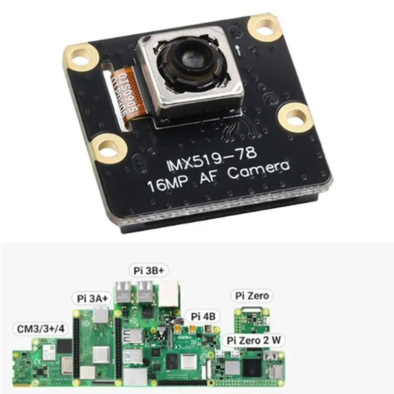 Módulo cámara enfoque automático Y1UB 16MP para RaspberryPi IMX519 16 megapíxeles resolución