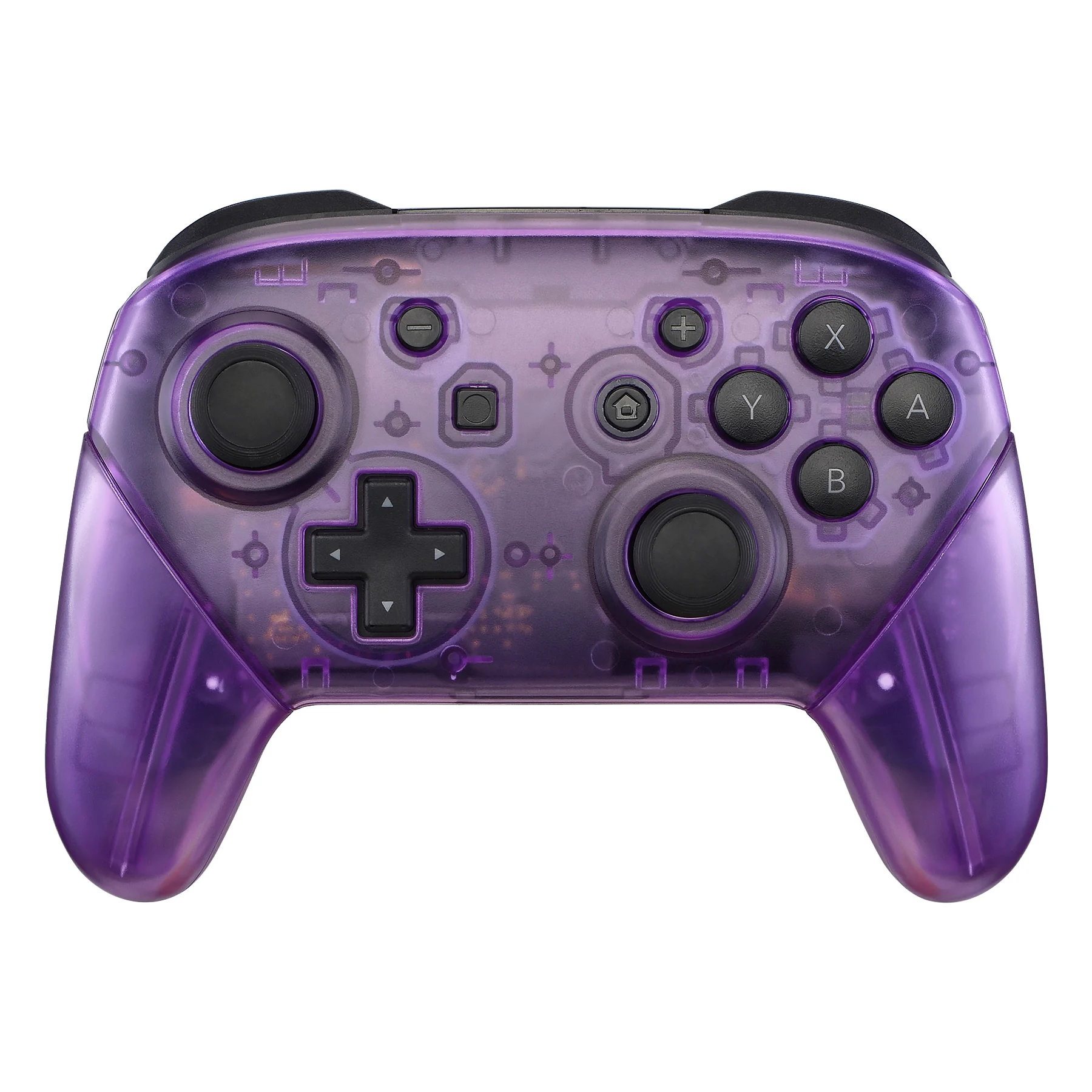 eXtremeRate Juego completo de carcasa para controlador NS Switch Pro, placa frontal con asas, transparente y de un solo seires - imagen 5