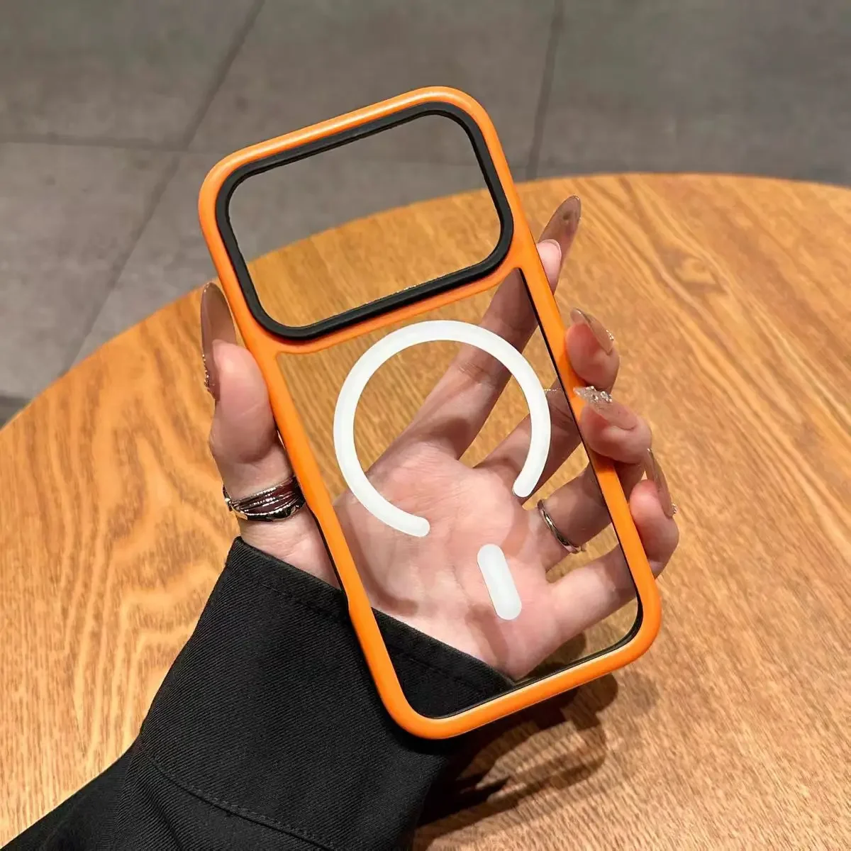 Funda magnética para teléfono Magsafe Armor de doble Color para iPhone 17 16 Plus 15 14 13 12 11 Pro Max, funda trasera dura transparente a prueba de golpes - imagen 2