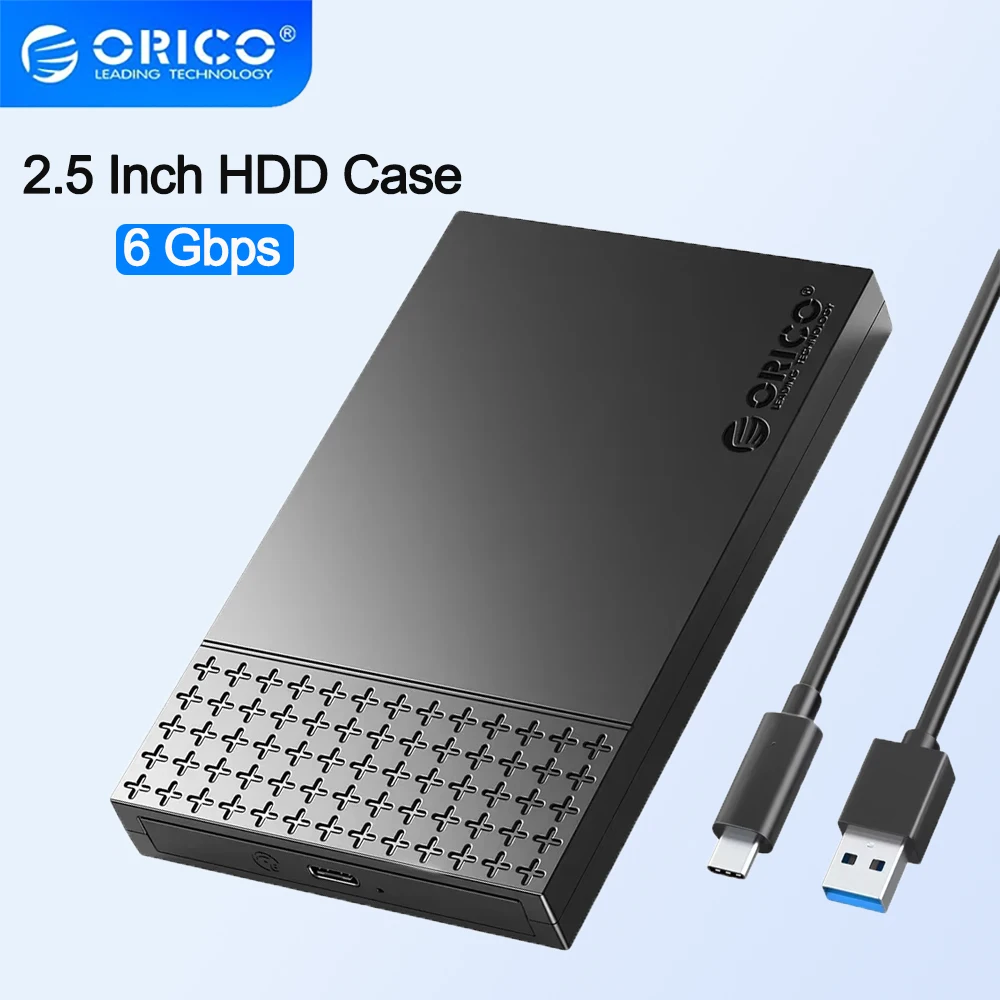 ORICO-funda HDD de 2,5 pulgadas tipo C USB3.1 a SATA3.0, carcasa SSD USB 3,1 Gen1 de 2,5 ", caja HDD de 5Gbps, compatible con SSD externo UASP