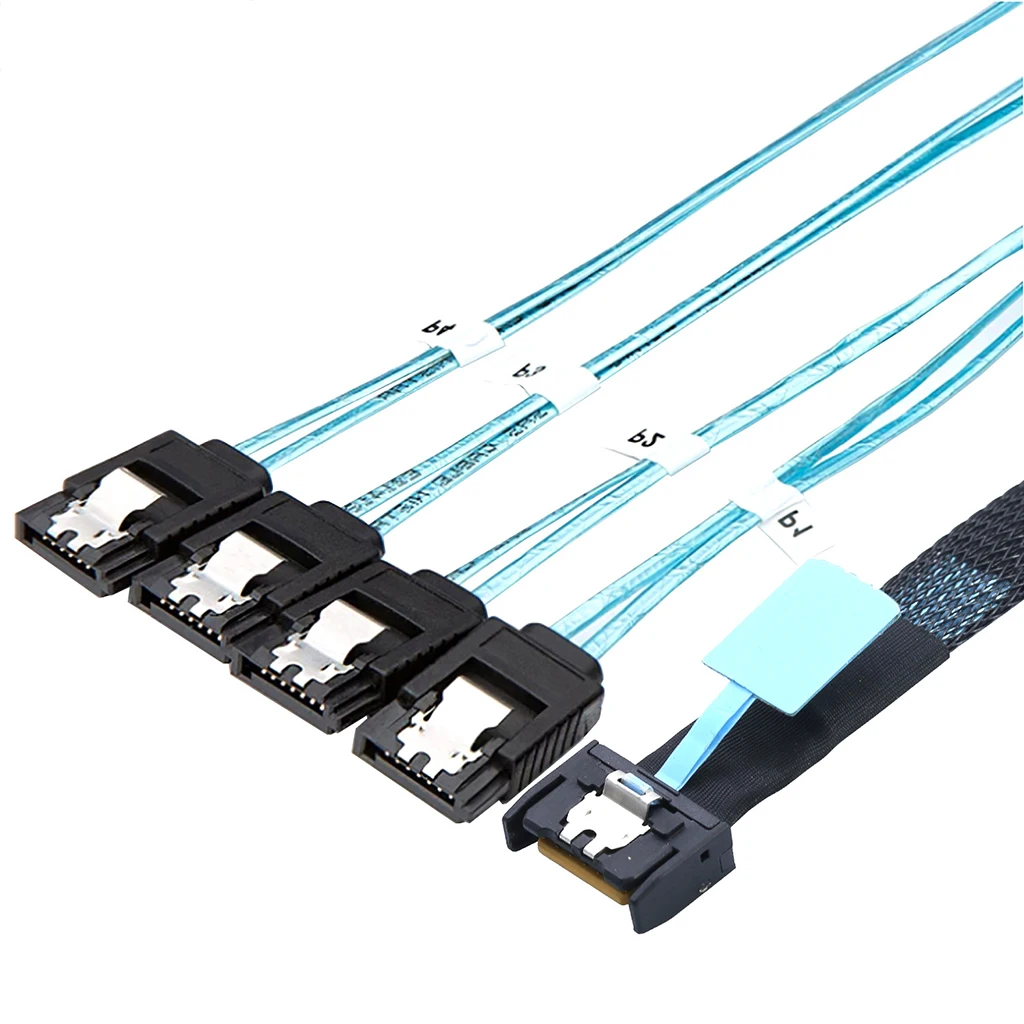SlimSAS-Cable de conexión de datos para servidor, conector MCIO 4I de 38 pines a 4X SATA, PCIE5.0, PCI-E, 8654 - imagen 2
