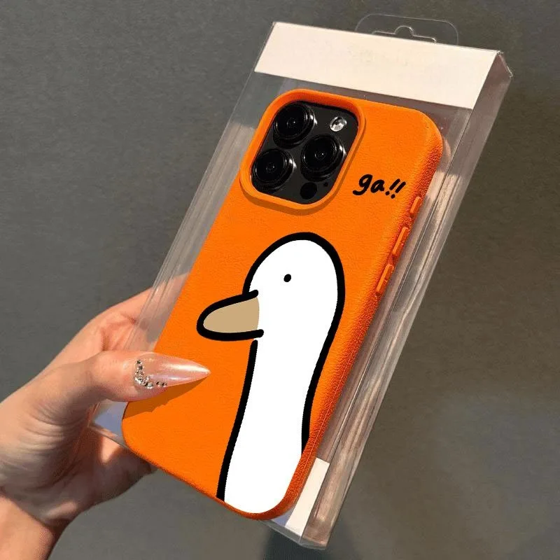 Funda de teléfono para iPhone 17 16 15 Pro Max 14 Plus 13 12 11 XS Max X XR 16E 17 Air regalo de moda para amante Linda funda de pato Simple - imagen 2