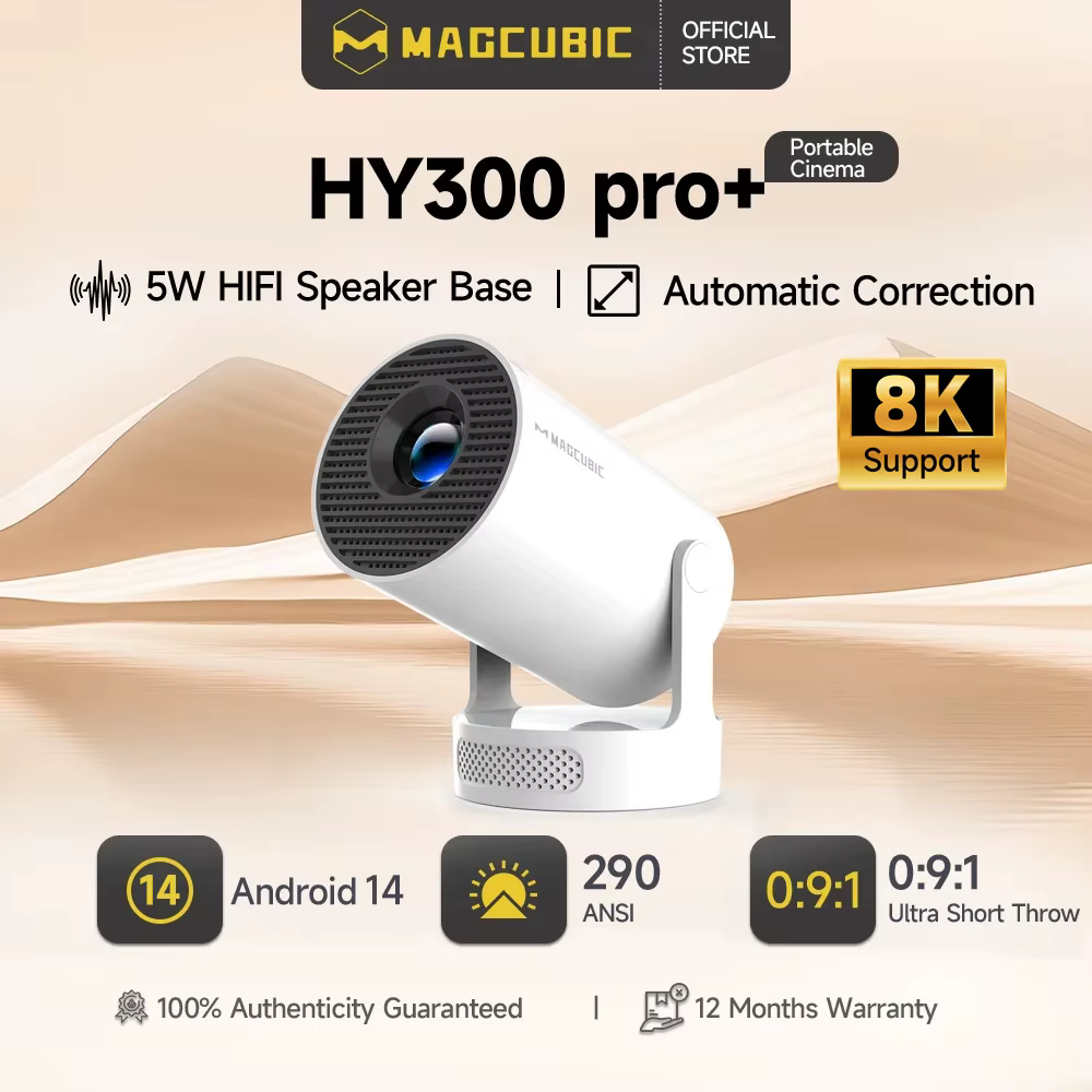 Magcubic HY300 Pro – Proyector Portátil 4K WiFi 6 Bluetooth 5.4