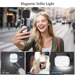 Luz magnética plegable para Selfie de teléfono con espejo para Magsafe IPhone 16 15, luz de relleno, luz Led, accesorios de fotografía y vídeo