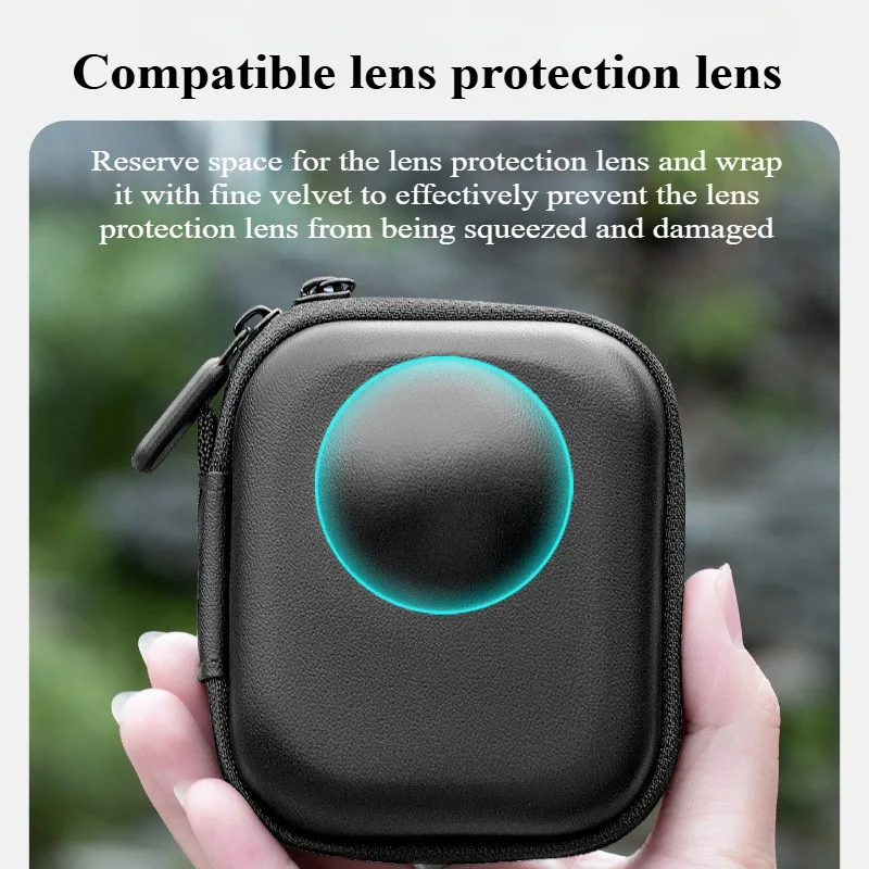 Mini funda de cámara para DJI Osmo 360, Estuche de transporte de viaje portátil, bolsa de almacenamiento de PU antiarañazos, estuche organizador para accesorios - imagen 3