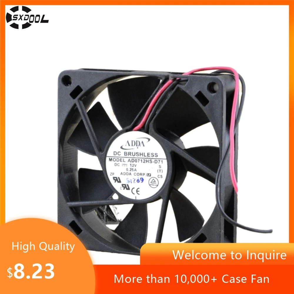 Ventilador con caja de 70 mm y 7 cm para ADDA AD0712HS-D71 7015 DC 12 V 0.25 A Refrigeración axial de 2 cables - imagen 2