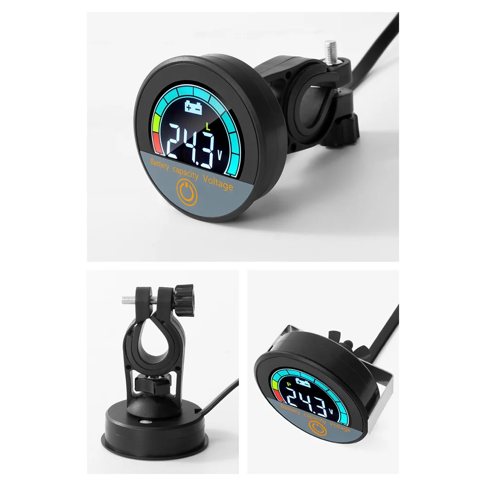 5918 medidores de voltaje con pantalla Digital LED voltímetro de Panel redondo con terminales voltímetro impermeable probador de batería DC8-100V - imagen 2