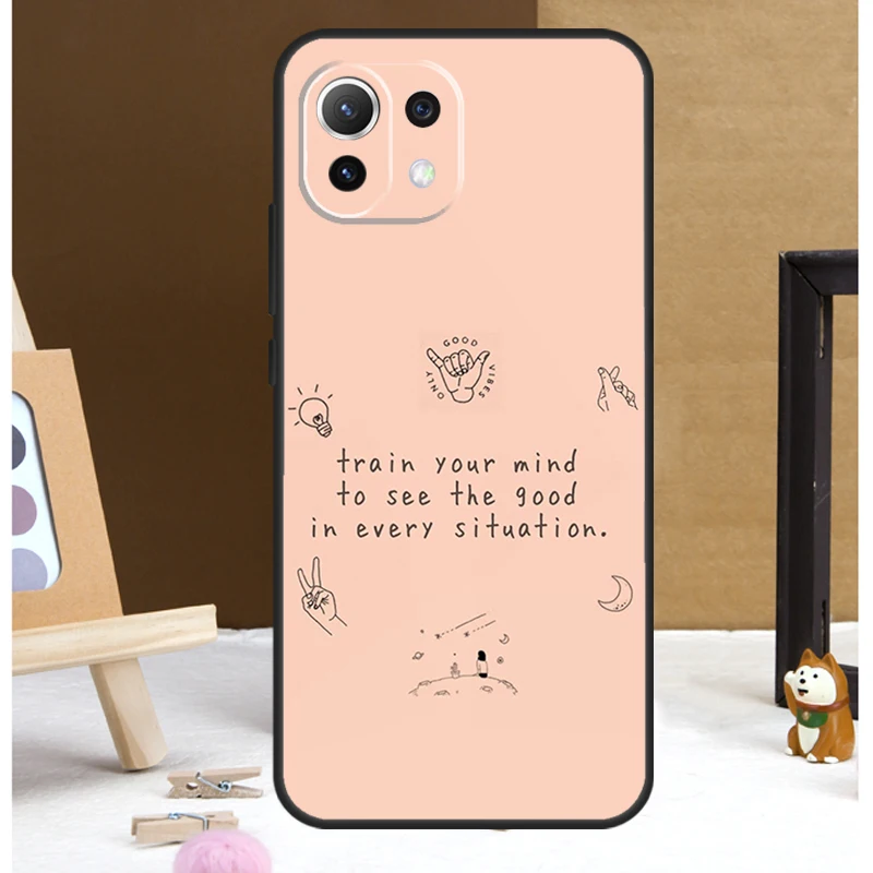 Funda con cita de Positive Good Vibe para POCO M6, X3, X5, X6 Pro, F3, F5, M5s, funda para Xiaomi 13T, 12T, 11T, 14 Pro, 12, 13 Lite - imagen 5