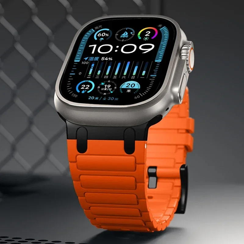 Correa de silicona de goma suave Ultra 2 49mm para Apple Watch Series 10 46mm 42mm iWatch 9 Band 45mm 44mm 38 40mm 41mm pulsera Correa - imagen 3