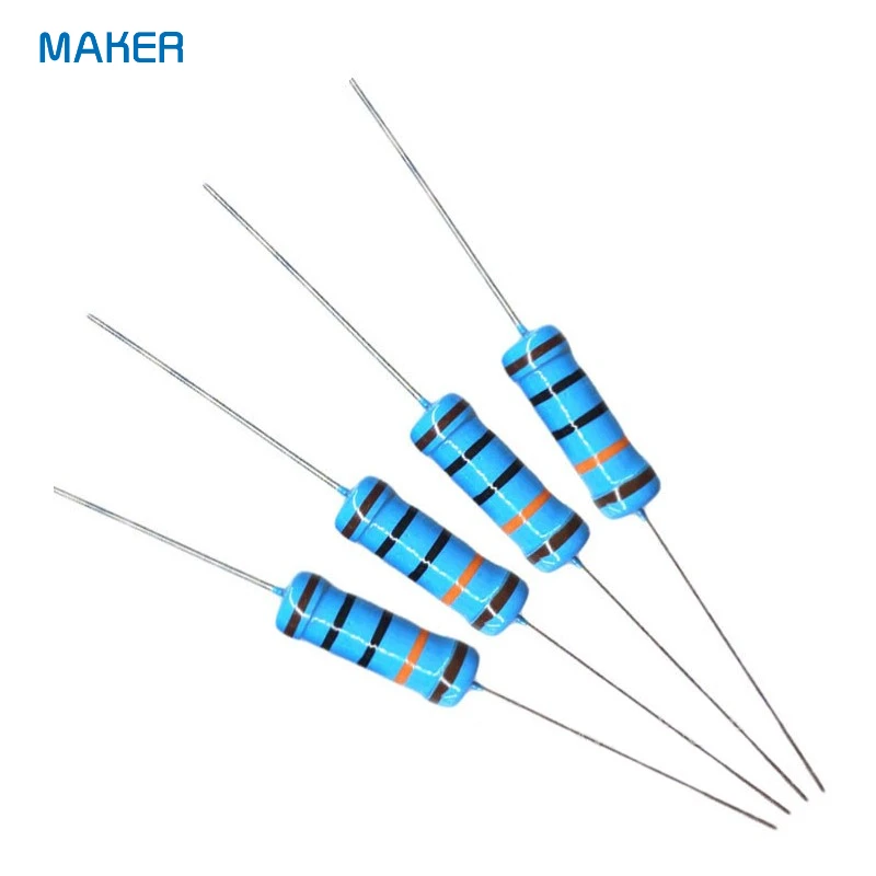 Paquete de componentes de resistencia en línea de película metálica, 635 Uds., anillo de cinco colores de 2W, uso común, 127 tipos de componentes electrónicos - imagen 5