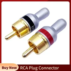 Conector RCA Macho Chapado en Oro – Terminal Altavoz para Soldar Cable AV
