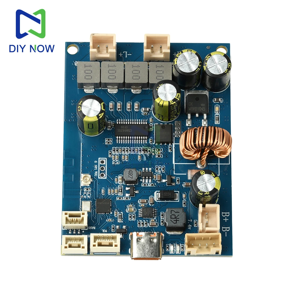 Módulo amplificador Bluetooth renovable de 2x25W, conector para auriculares de 3,5mm, perillas de entrada/salida, agudos/bajo, carga integrada de 7,4 V - imagen 4