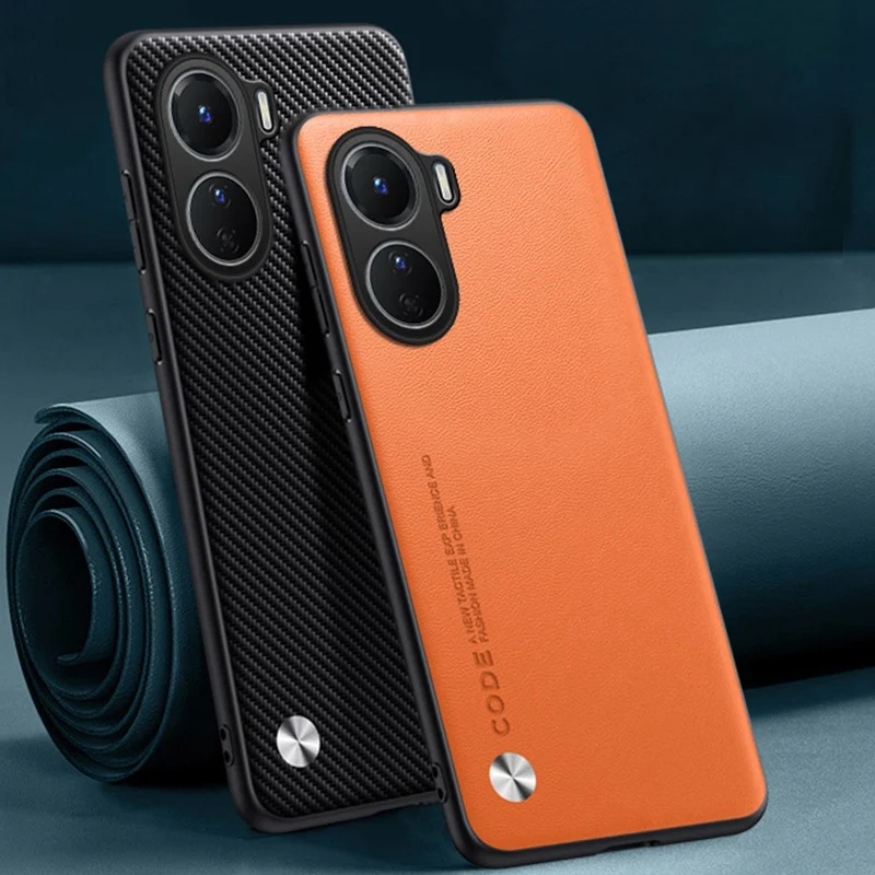 Funda de cuero PU de lujo para Vivo Y16, funda trasera mate de silicona TPU a prueba de golpes, funda de teléfono de protección completa para Vivo Y16 4G Coque - imagen 2