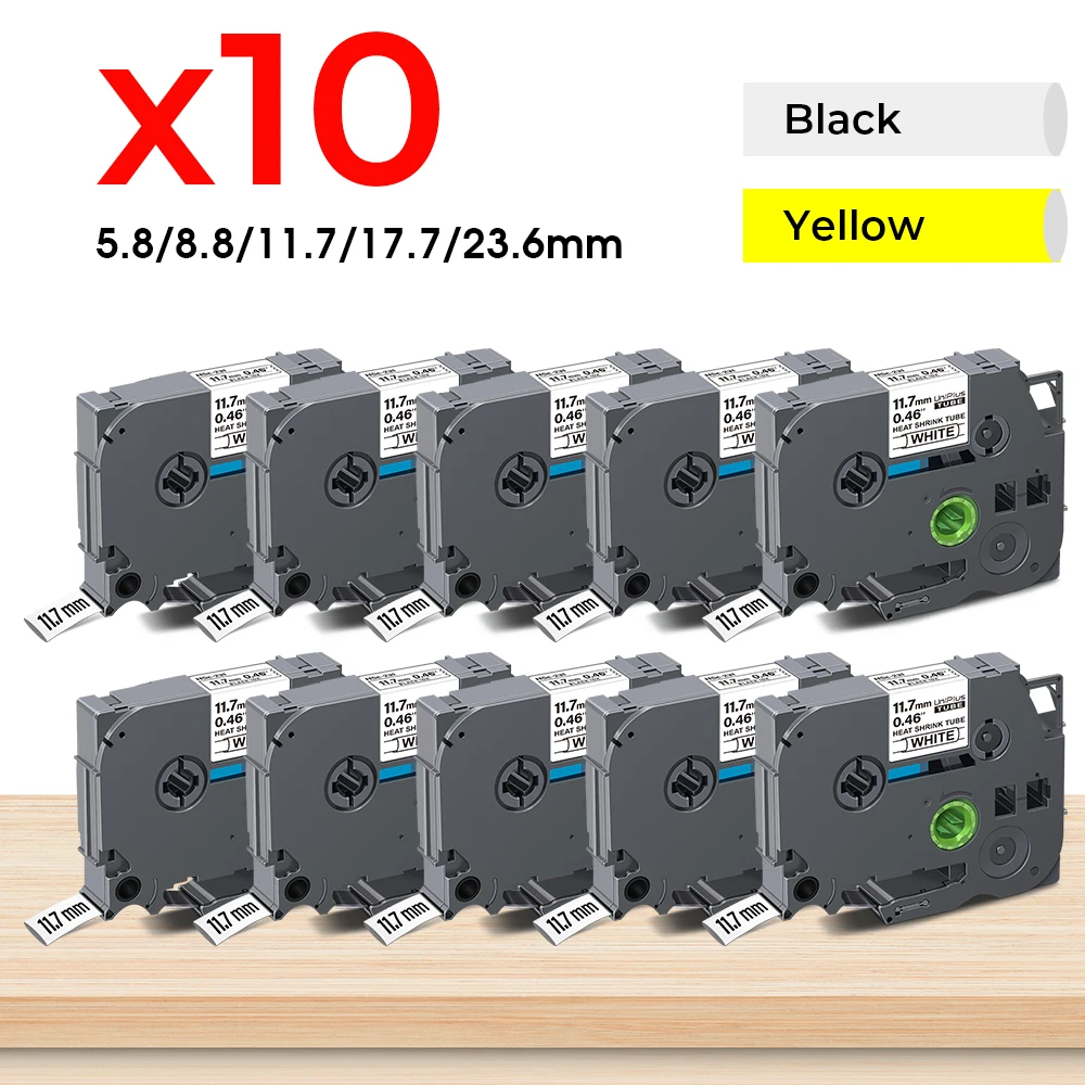 Cinta de tubo termorretráctil Brother Compatible con HSe-231 de 11,7mm HSe 231 hse231 para impresora Brother P Touch PTH110 P750WVP P950NW etiquetadora - imagen 2
