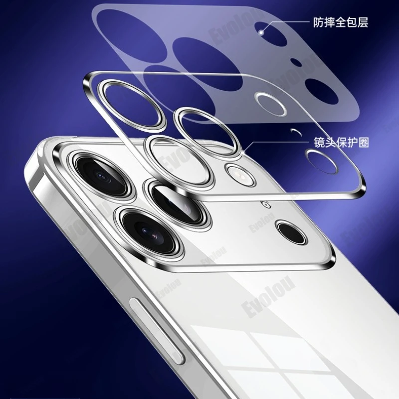 Funda de silicona con marco chapado para Iphone 17 Air 17 Pro Max, protección transparente para lente de cámara, funda suave para teléfono para Iphone 17pro - imagen 4