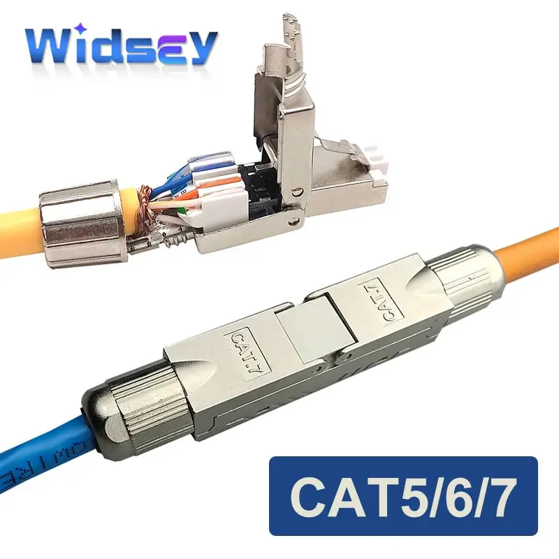 Cabezal de cristal RJ45 sin presión de red para Cable de red de grado Industrial CAT5E CAT6A CAT7 blindaje conector Gigabit de 10GB