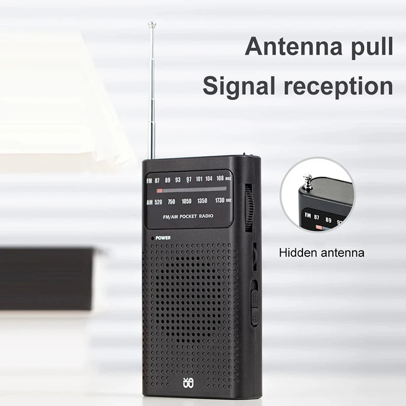 Radio portátil W-908 de banda completa AM FM con batería, Radio con puntero de 3,5mm, Radio analógica HiFi, la mejor Radio de emergencia de bolsillo para recepción