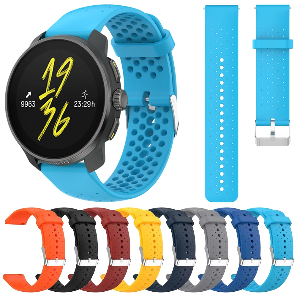 Correa de silicona de 22mm para reloj deportivo SUUNTO RACE S para SUUNTO VERTICAL Ocean 9 PEAK PRO/DLC RACE 5 PEAK, pulseras transpirables