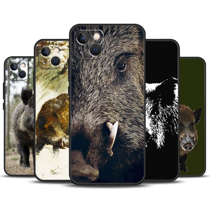 Funda de jabalí para iPhone 14 13 11 12 16 15 Pro Max 12 13 Mini X XR XS MAX 7 8 14 16 15 Plus contraportada