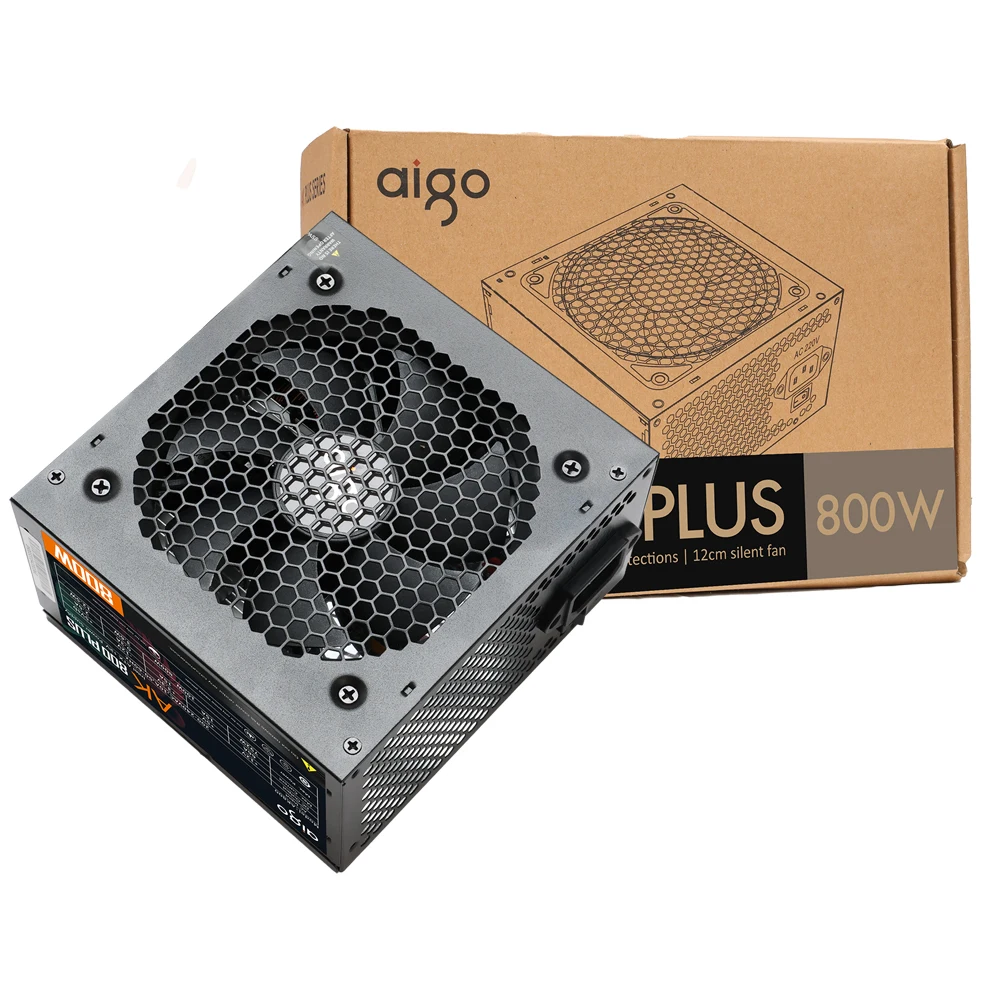 Aigo AK Fonte 800W fuente de alimentación RGB 120mm ventilador enchufe de la UE 24pin entrada 220V ATX Gaming DIY ordenador de escritorio PC Gabinetes Gamer PSU - imagen 3