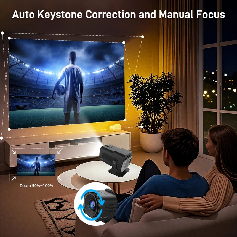 Mini proyector con licencia de Netflix con Wifi6 BT5.2 4K nativo 1080P X12 NTV proyector Auto Keystone Control de voz aplicaciones integradas - imagen 5