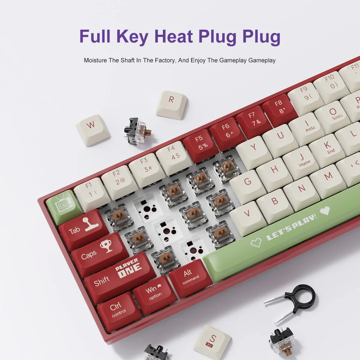 Teclado mecánico AJAZZ AK680, teclas ABS, 68 teclas, teclado de jugador de intercambio en caliente, junta personalizada, accesorios para juegos para Pc y portátil - imagen 5