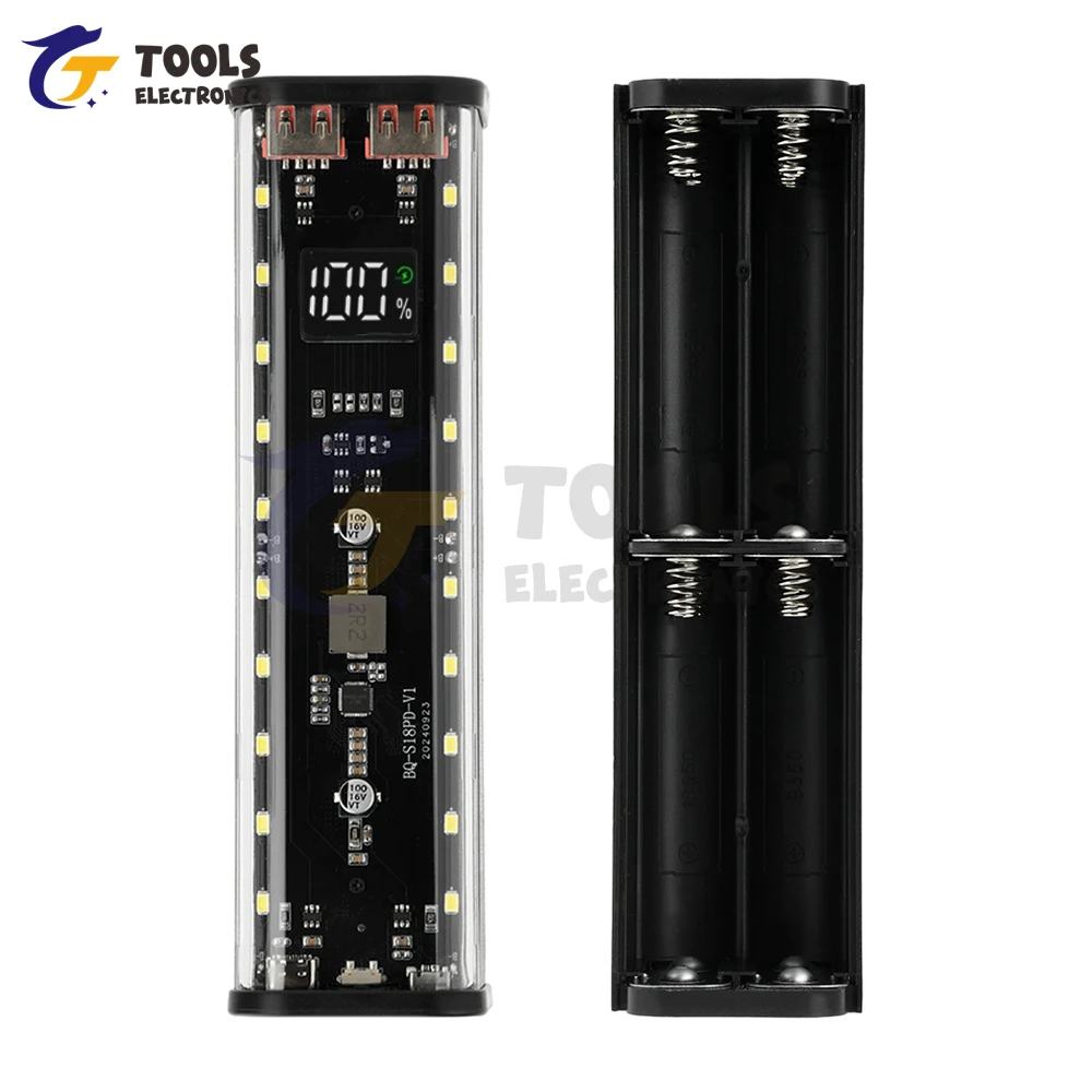 Caja de almacenamiento de batería DIY 18650, estilo Mecha, 8 celdas, funda para banco de energía de batería 18650, kits de energía móvil de carga rápida sin soldadura - imagen 3