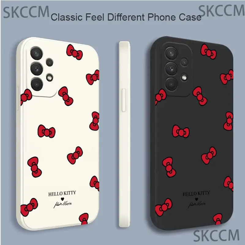 Samrio Hello Kitty KT cabeza arco funda de teléfono para Samsung Galaxy S24 Ultra S23FE S22 S20 Plus A15 A35 A50 A54 A55 A71 A72 A73 - imagen 3