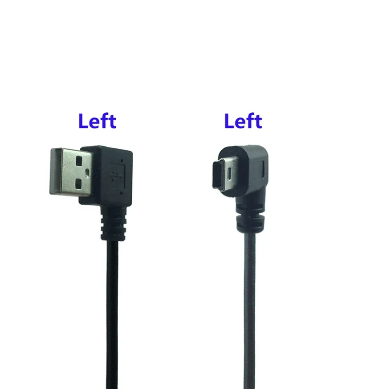 Doble ángulo recto de 90 grados Mini USB 5 pines puerto T Cable corto USB 2,0 tipo A macho a Mini B Cable de fecha de cargador rápido 25CM - imagen 3