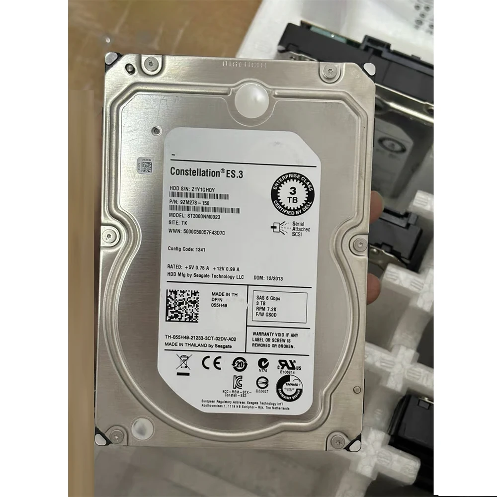 disco duro de nivel empresarial de 3TB 3,5" 7.2K 128M SAS HDD ST3000NM0023 para DELL 3T - imagen 3