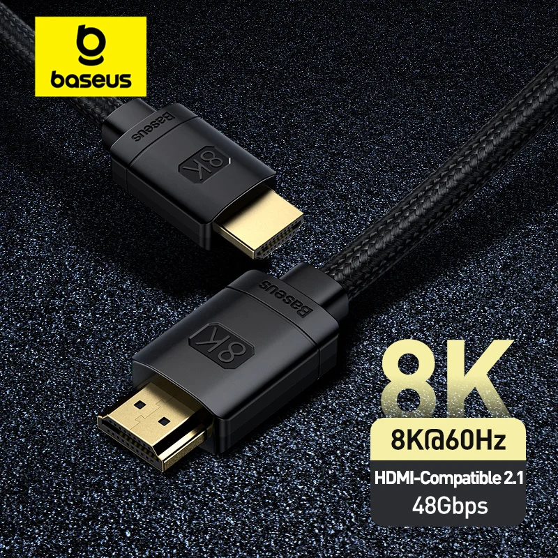 Cable Baseus 8K compatible con HDMI para Xiaomi Mi Box 8K/60Hz 4K/120HZ 48Gbps Cable Digital para PS5 PS4 portátil TV Monitor proyectores - imagen 2