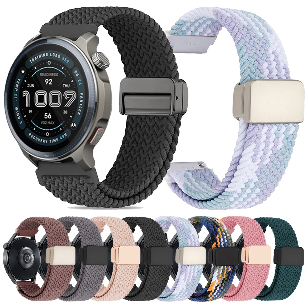 Correa magnética trenzada de 22 y 20mm para Amazfit Balance 2/GTR 4 2 2e 3 pro, pulsera para reloj Amazfit BIP 6/GTS 4 2/Active 2