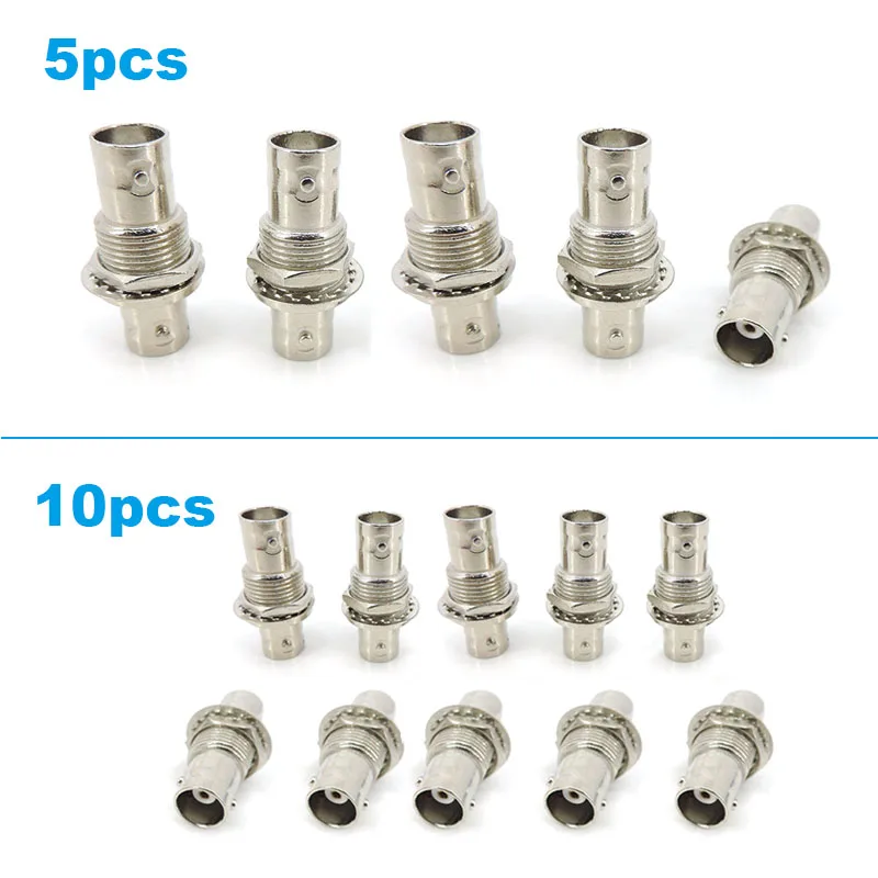 5/10 Uds BNC hembra a BNC hembra Jack tornillo montaje en Panel adaptador de chasis conector Coaxial