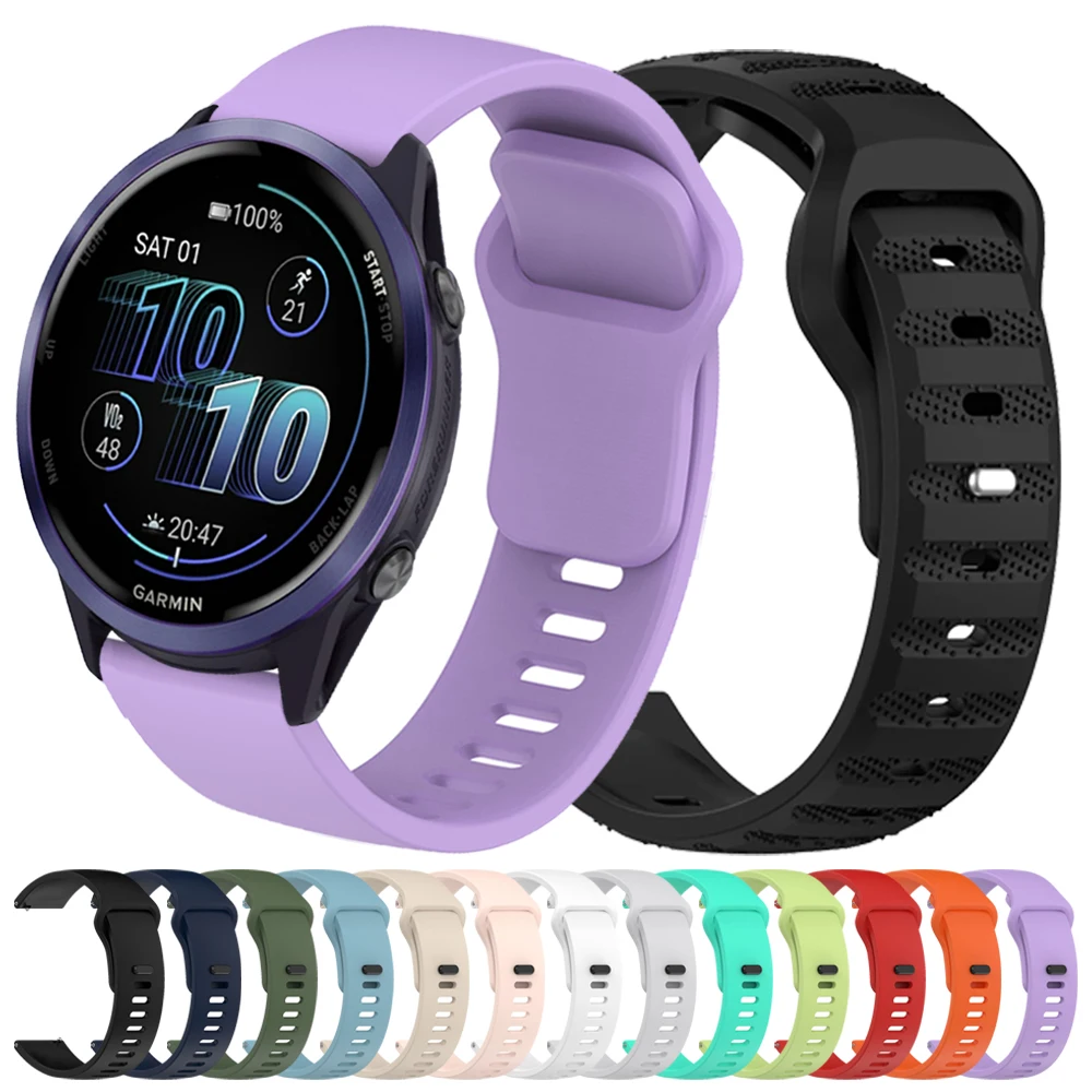 Correa deportiva de silicona para Garmin Forerunner 570/Active 6/Venu SQ 3 2Plus, pulsera de 20mm y 22mm para Samsung Galaxy Watch Series