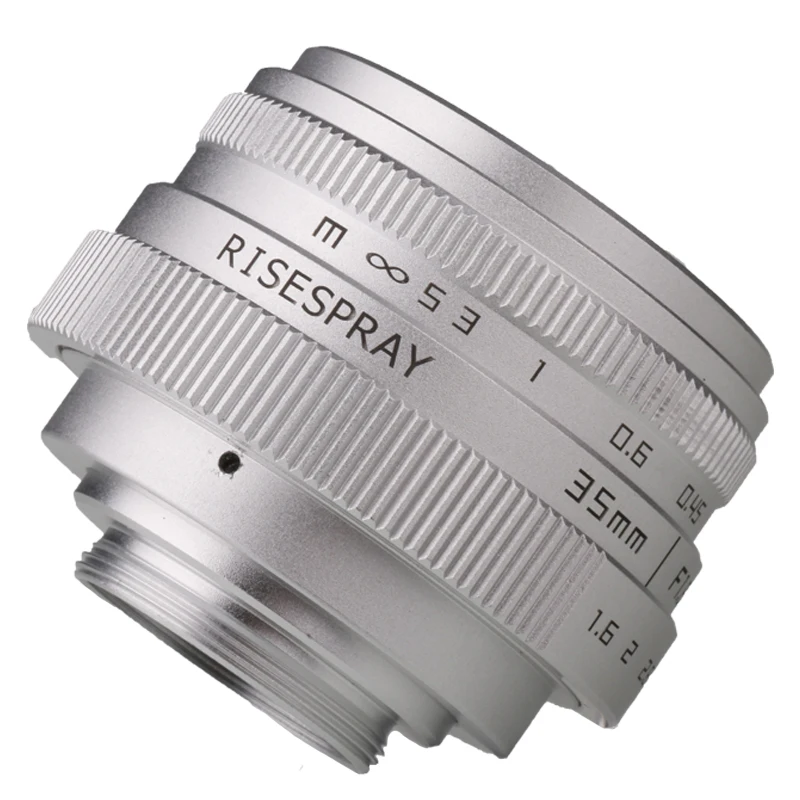 Plata Mini 35mm f/1,6 APS-C lente CCTV + anillo adaptador para Panasonic/Olympus Micro 4/3 Sony E A6600 6500 Canon EOS-M M50 Fujifilm - imagen 3